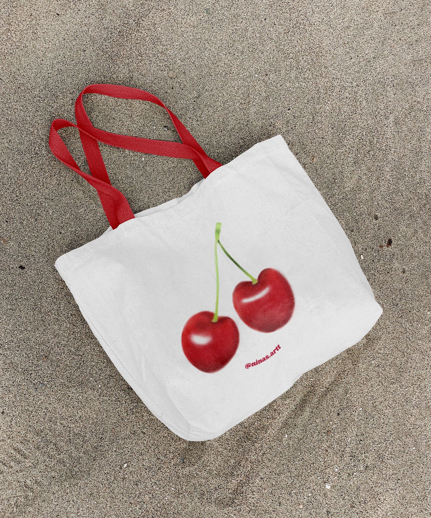 cherry tote bag (white)