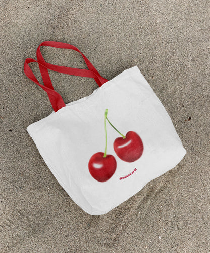 cherry tote bag (white)