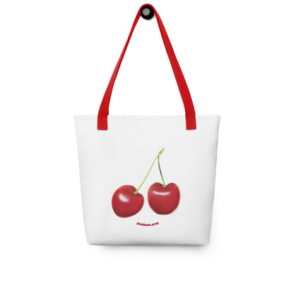 cherry tote bag (white)