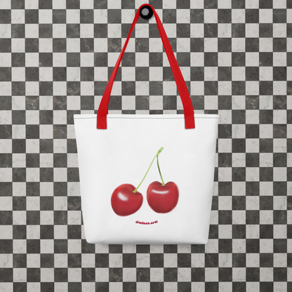 cherry tote bag (white)