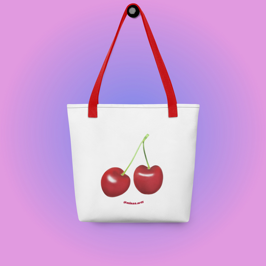 cherry tote bag (white)