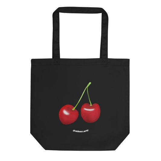 cherry tote bag (black)